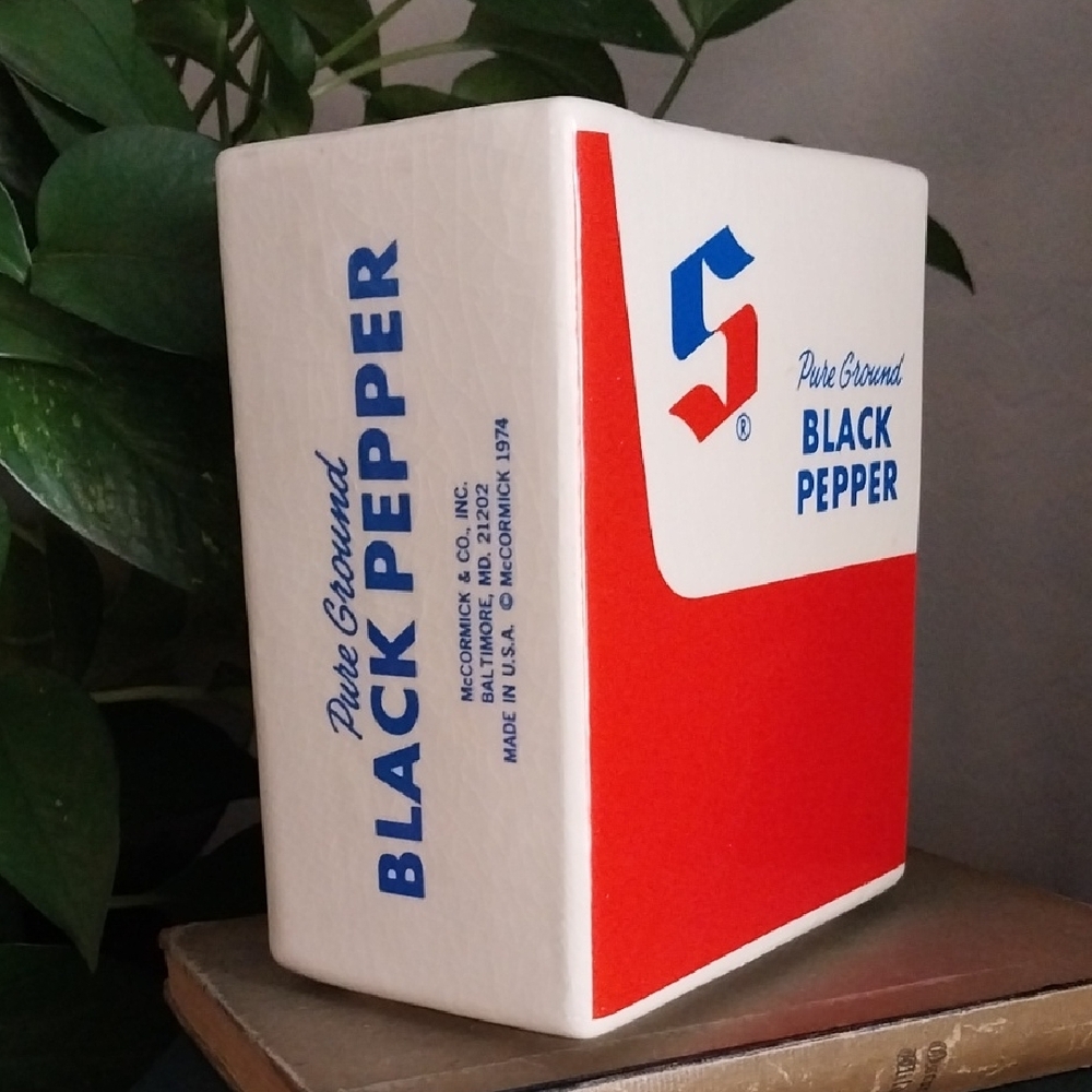 Vtg 1970's Ceramic McCormick Black Pepper 6" Vase/Planter/Utensil Holder - Picture 3 of 12